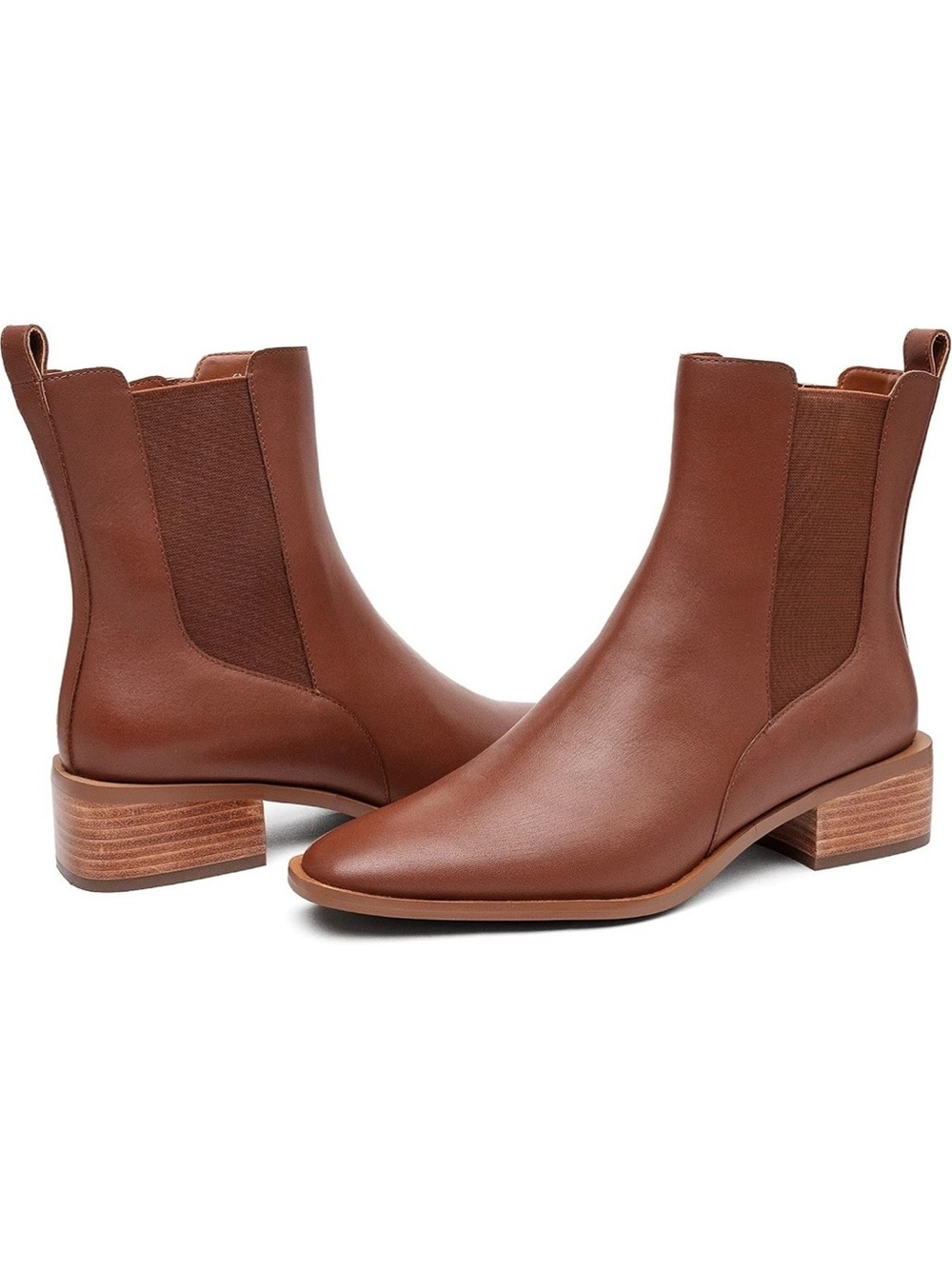 NEW Linea Paolo Vitoria Cognac Leather Chelsea Booties In Size 9.5